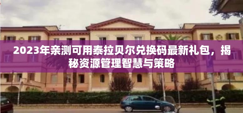 2023年亲测可用泰拉贝尔兑换码最新礼包，揭秘资源管理智慧与策略