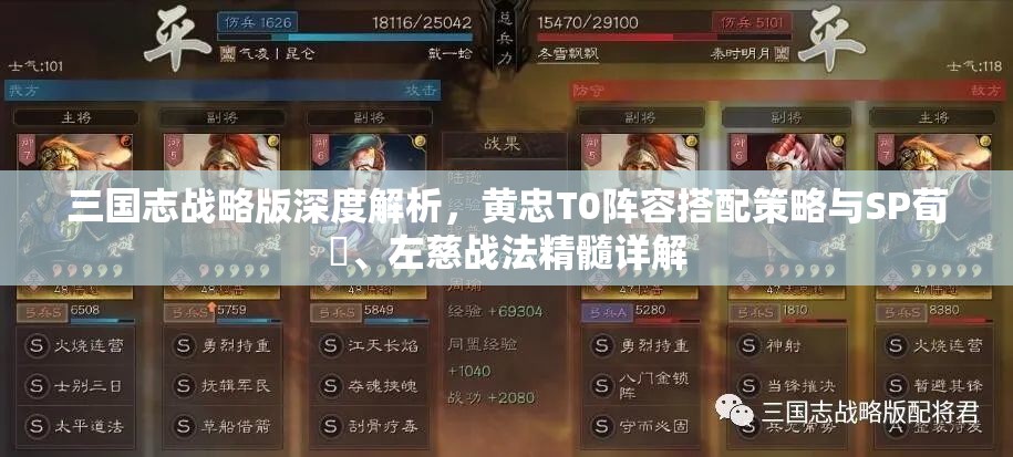 三国志战略版深度解析，黄忠T0阵容搭配策略与SP荀彧、左慈战法精髓详解