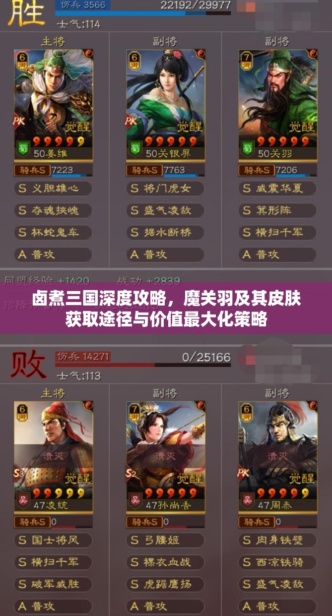 卤煮三国深度攻略，魔关羽及其皮肤获取途径与价值最大化策略
