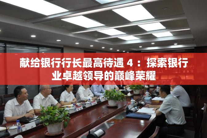 献给银行行长最高待遇 4 ：探索银行业卓越领导的巅峰荣耀