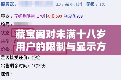 藏宝阁对未满十八岁用户的限制与显示方式-及相关探讨