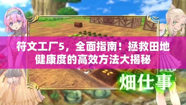 符文工厂5，全面指南！拯救田地健康度的高效方法大揭秘