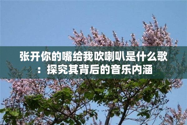 张开你的嘴给我吹喇叭是什么歌：探究其背后的音乐内涵