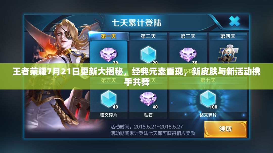 王者荣耀7月21日更新大揭秘，经典元素重现，新皮肤与新活动携手共舞
