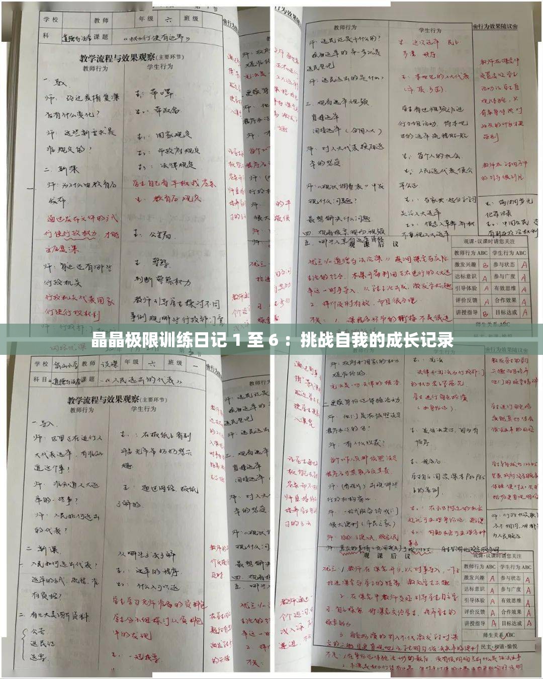 晶晶极限训练日记 1 至 6 ：挑战自我的成长记录