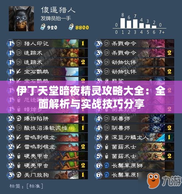 伊丁天堂暗夜精灵攻略大全：全面解析与实战技巧分享