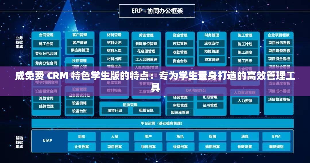 成免费 CRM 特色学生版的特点：专为学生量身打造的高效管理工具