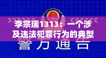 李宗瑞1313：一个涉及违法犯罪行为的典型案例