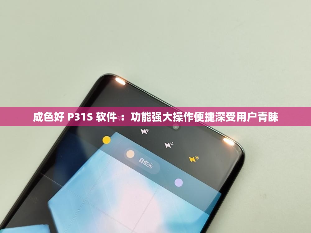 成色好 P31S 软件 ：功能强大操作便捷深受用户青睐