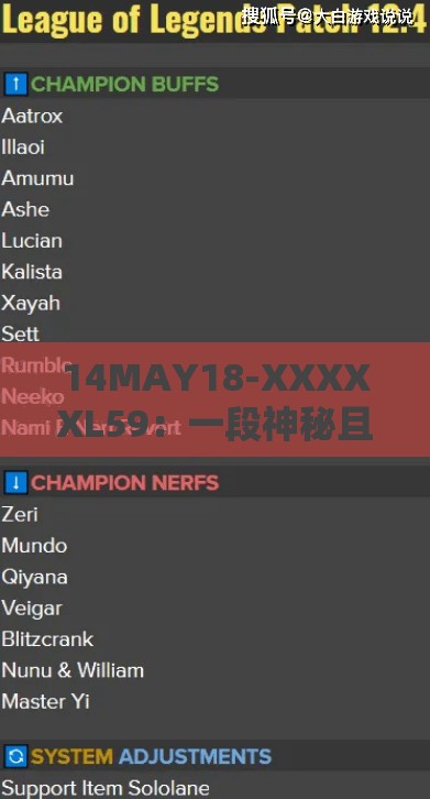 14MAY18-XXXXXL59：一段神秘且独特的标识符号解析