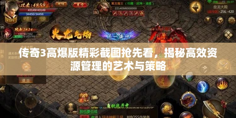 传奇3高爆版精彩截图抢先看，揭秘高效资源管理的艺术与策略