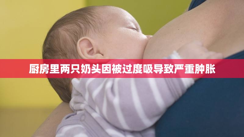 厨房里两只奶头因被过度吸导致严重肿胀