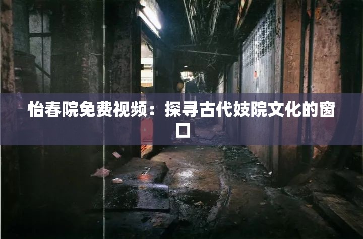 怡春院免费视频：探寻古代妓院文化的窗口