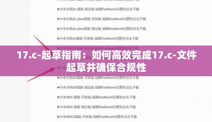 17.c-起草指南：如何高效完成17.c-文件起草并确保合规性