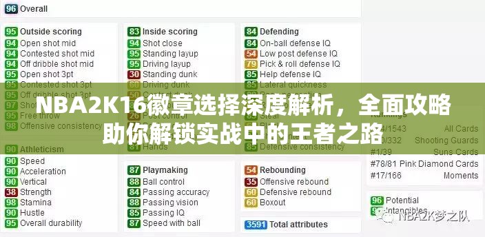 NBA2K16徽章选择深度解析，全面攻略助你解锁实战中的王者之路
