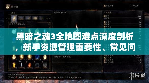 黑暗之魂3全地图难点深度剖析，新手资源管理重要性、常见问题解答与技巧分享