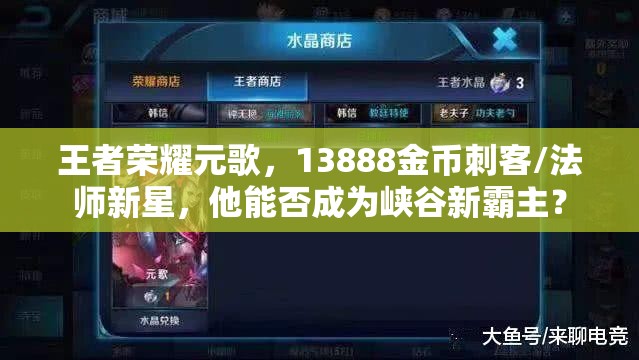 王者荣耀元歌，13888金币刺客/法师新星，他能否成为峡谷新霸主？
