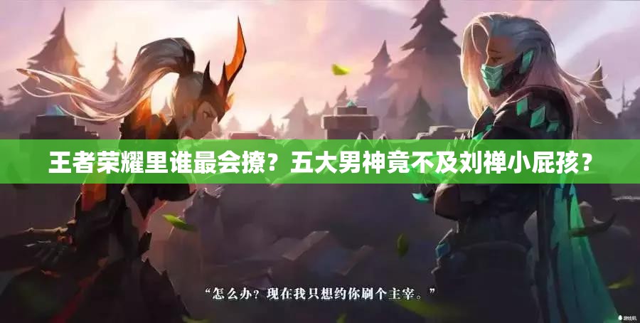 王者荣耀里谁最会撩？五大男神竟不及刘禅小屁孩？