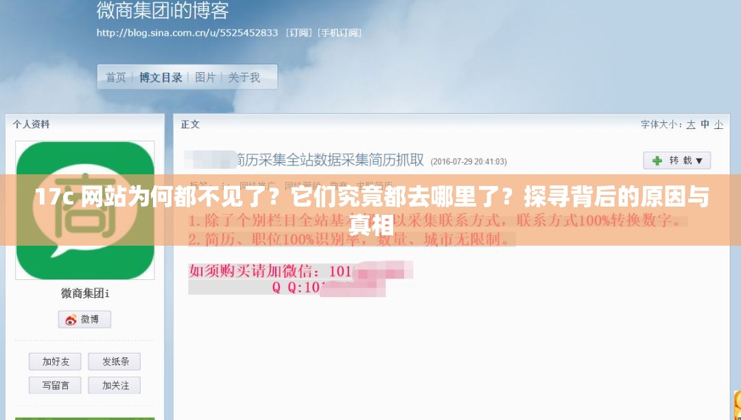 17c 网站为何都不见了？它们究竟都去哪里了？探寻背后的原因与真相