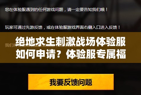 绝地求生刺激战场体验服如何申请？体验服专属福利有哪些惊喜？