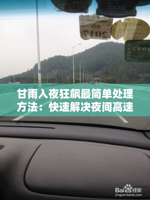 甘雨入夜狂飙最简单处理方法：快速解决夜间高速行驶问题的实用指南
