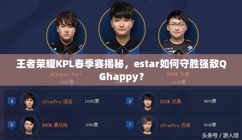王者荣耀KPL春季赛揭秘，estar如何守胜强敌QGhappy？