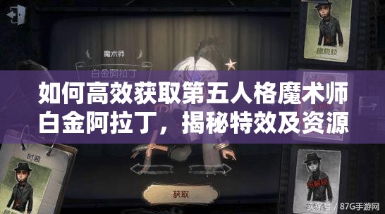 如何高效获取第五人格魔术师白金阿拉丁，揭秘特效及资源管理最大化技巧？
