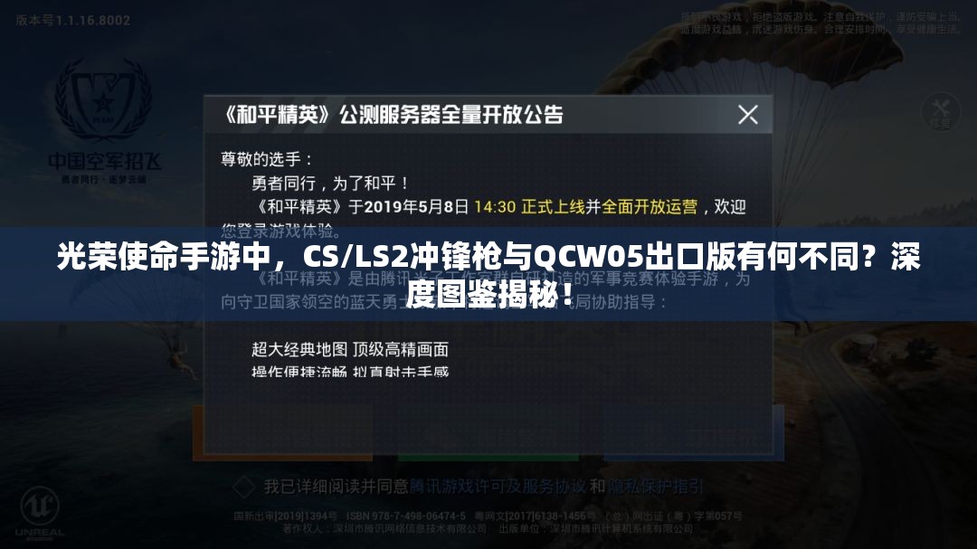 光荣使命手游中，CS/LS2冲锋枪与QCW05出口版有何不同？深度图鉴揭秘！