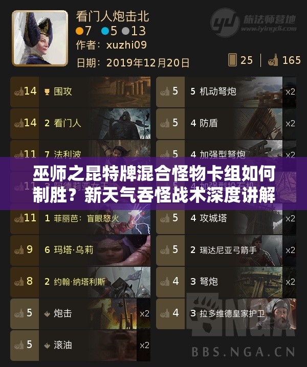 巫师之昆特牌混合怪物卡组如何制胜？新天气吞怪战术深度讲解