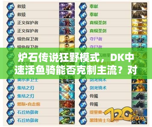 炉石传说狂野模式，DK中速活鱼骑能否克制主流？对阵优势何在？