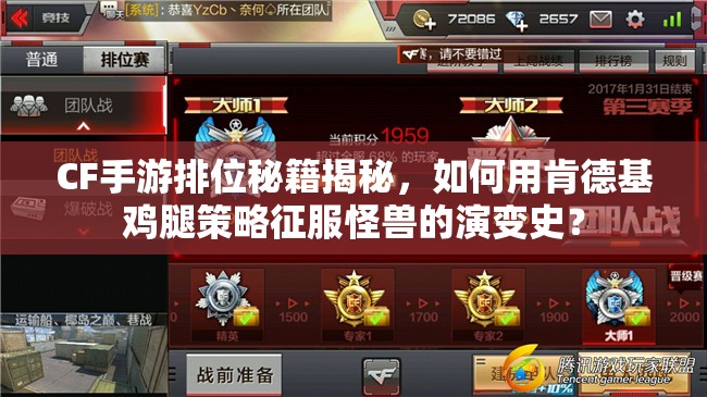 CF手游排位秘籍揭秘，如何用肯德基鸡腿策略征服怪兽的演变史？